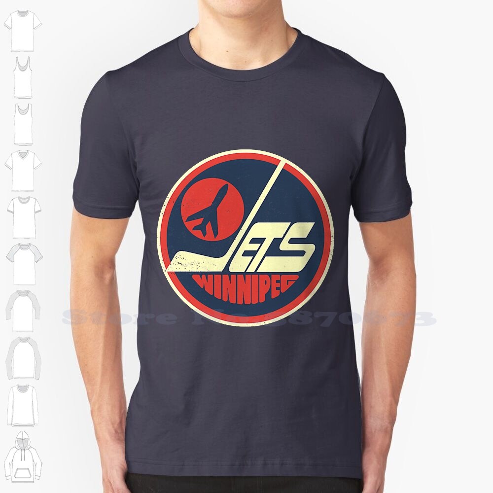 [Vintage Distressed] Long Sleeve Hoodie Sweatshirt Jets Wayne Gretzky Wha Winnipeg Logo World Hockey Association Hockey